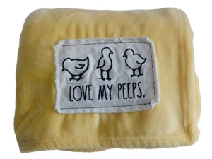 Rae Dunn Easter Throw Blanket 50” x 70” Embroidered, Love My Peeps, New - Picture 1 of 1