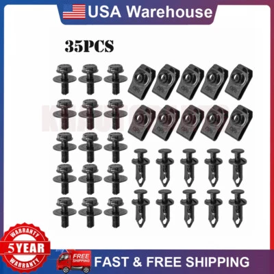 For Jeep Body Bolts & U-nut Clips M6 Engine Cover Undertray Splash Shield Guard Foto 1 de 4