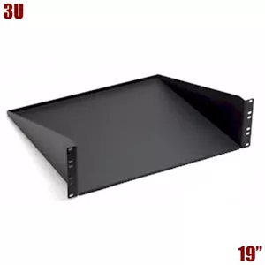 3U 19" Cantilever Server Shelf Shelves Rack Mountable 16" Depth Steel Black - Picture 1 of 1