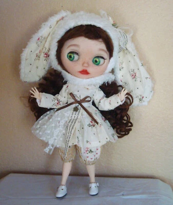 Conjunto de ropa Blythe Muñeca Blythe Conjunto Vestido Blythe Sombrero Pantalones Florers Delantal Foto 1 de 4