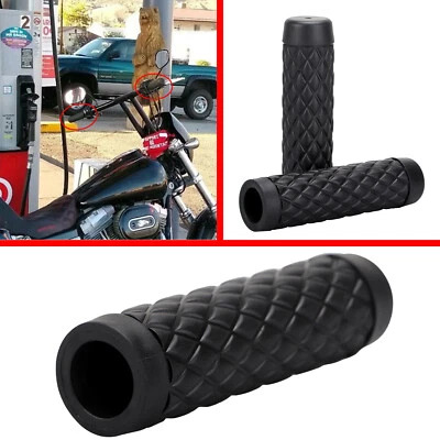 Rubber 1" Handle Bar Hand Grips For Harley Softail Fat Boy Dyna Street Bob FXDB - Image 1 of 4