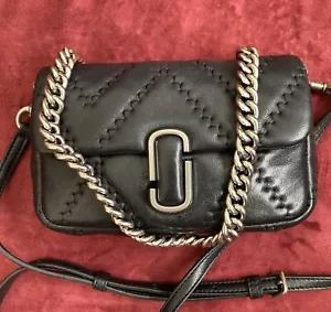 Marc Jacobs The Puffy Diamond Quilted Chain Crossbody Shoulder Black Bag - Picture 1 of 23