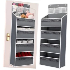 Over the Door Hanging Organizer Storage - 4 Shelf Hanging Organizer grey 4 tier - Picture 1 of 8