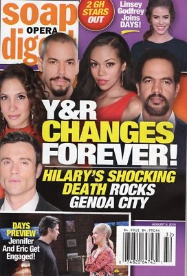 Soap Opera Digest Aug. 6 2018 Young & the Restless Christel Khalil Joshua Morrow - Image 1 of 3
