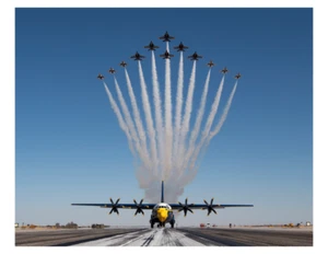 "Impresión fotográfica Thunderbirds, Blue Angels Perform Super Delta 8x10 en 8,5"" x 11" - Imagen 1 de 1