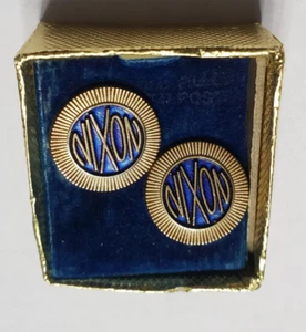 Richard Nixon Presidential Campaign Clip On Earrings Vintage Jewelry - Picture 1 of 6