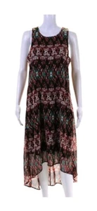 Vestido Karen Kane Alto-Bajo Sin Mangas Talla Mediana Forrado Superposición Transparente Multicolor  - Imagen 1 de 6