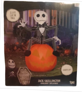 Gemmy Airblown Halloween Inflatable Nightmare Before Christmas Jack on Pumpkin D - Picture 1 of 6