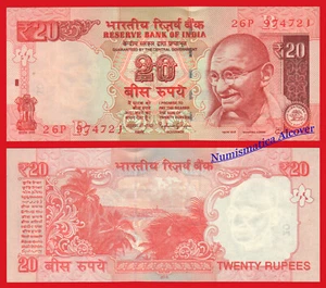 INDIA 20 Rupias rupees 2015 Plate R Pick 103L SC / UNC - Imagen 1 de 1