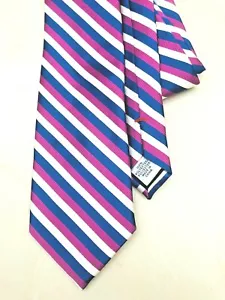 IZOD Herren Krawatte Krawatte blau rosa weiß Streifen Polyester 59" EUC 20M197 - Bild 1 von 7