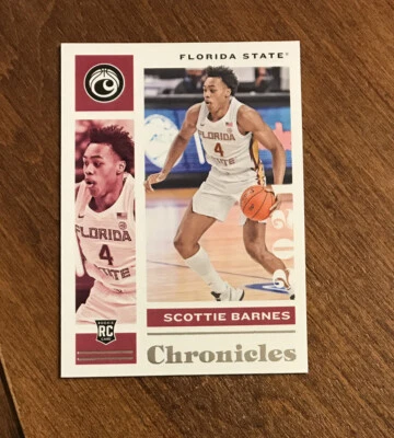 Scottie Barnes 2021 Chronicles Draft Rookie #7 Seminoles Toronto Raptors RC - Image 1 of 2