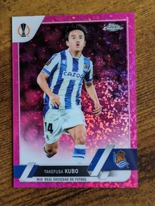 Takefusa Kubo /175 2022-23 Topps Chrome UEFA #112 Pink Mini-Diamond Refractor - Picture 1 of 4