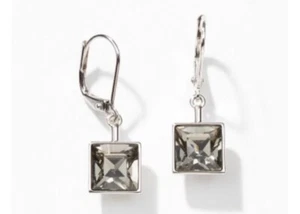 Touchstone Crystal By Swarovski PRIMA Earrings Blk Diamond crystals BNIB - Picture 1 of 2