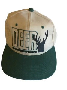 Deer Embroidered Beige & Green Snapback Hat By Signature - Picture 1 of 4