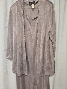 Vestido Alex Evenings Mujer 24W Maxi Estrás Chaqueta Conjunto Formal Hecho en EE. UU. - Imagen 1 de 7