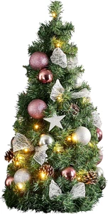 Albero Di Natale Artificiale 65 Cm per Interni, Con Illuminazione a LED E Pallin - Foto 1 di 12