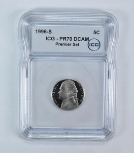 1996-S Jefferson Nickel Premier Set PR70 DCAM ICG *7412 - Picture 1 of 5