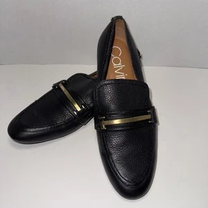 Mocasines planos Calvin Klein ORIANNA de cuero negro - para mujer talla 6 0333 - Imagen 1 de 6