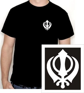KHANDA Symbol / Left Breast print / T-Shirt / Sikh Faith / Punjabi / S-XXL - Picture 1 of 22