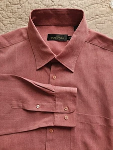 Bugatchi UOMO Men's Long Sleeve Heather Red Button Down Dress Shirt, Size XXL - Picture 1 of 7