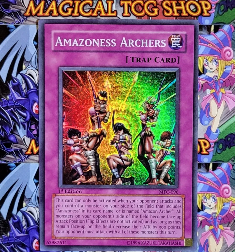 Yugioh Amazoness Archers MFC-096 1st Edition Super Rare Holo Bleed - Image 1 of 4