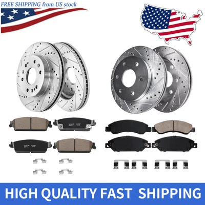 Front & Rear Drilled Rotors Brake Pads for Chevrolet Avalanche Cadillac Escalade - Image 1 of 4