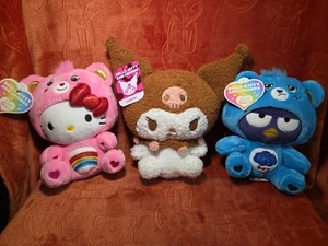 (1) Hello Kitty KUROMI & (2) Hello Kitty Care Bear Plushes. NEW WITH TAGS. - Picture 1 of 9