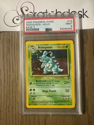 PSA 9 - Pokemon NIDOQUEEN 12/130 - BASE SET 2 - FOIL Rare - Image 1 of 2