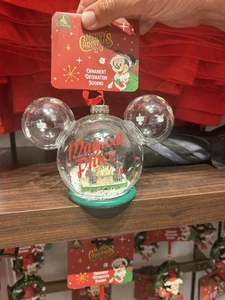 Disney Parks 2025 Mickey Icon Christmas Glass Ornament NWT - Picture 1 of 3