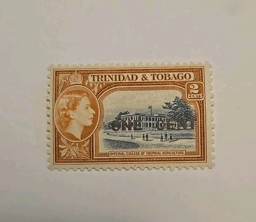 Trinidad y Tobago Scott 85 Reina Isabel II Pictórico 1956 Recargado F-VF MNH Foto 1 de 1