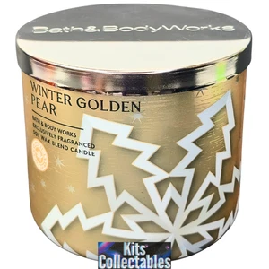 Bath & Body Works Winter Golder Pear Christmas Gift 3 Wick Large Scented Candle - Picture 1 of 3