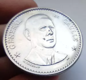 GENERAL DE GAULLE FRENCH COMMEMORATIVE MEDAL - Picture 1 of 2