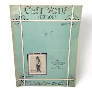 1927 C'est Vous (It's You) Sheet Music Featured by Rosa Rosalie Irving Berlin - Picture 1 of 5