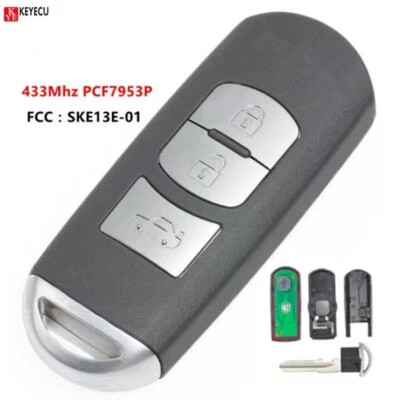 for Mazda 3 6 2014 2015 2016 2017 Smart Remote Car Key Fob 433MHz SKE13E-01 Foto 1 de 3