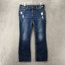 Silver Jeans Co Suki Bootcut Womens 33x32 (actual 34x30) Blue Denim Distressed