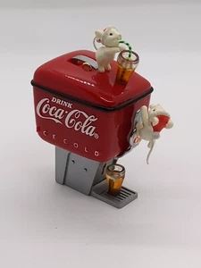1990 COCA COLA "HAVE A COKE AND A SMILE" MICE SODA FOUNTAIN CHRISTMAS ORNAMENT - Picture 1 of 6