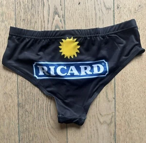 Culotte Lingerie Femme Ricard Noire Logo Soleil Taille M 38-40 Plage Neuve OM - Picture 1 of 3