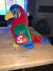 Ty 4197 Beanie Baby Jabber The Parrot Tropical Bird - Picture 1 of 9