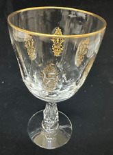 1 Water Goblet Crystal Glass Palais Versailles Tiffin Franciscan Cut Gold LOVELY