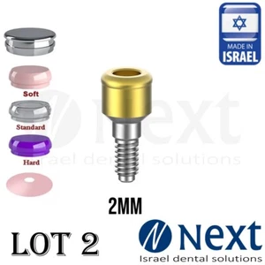 LOTx2 Flat abutment 2 mm attachment internal hex Set - Picture 1 of 4