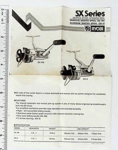 Carretes de pesca Ryobi serie SX-4N y Sx-5 manual de piezas. Carretes de pesca antiguos - Imagen 1 de 2