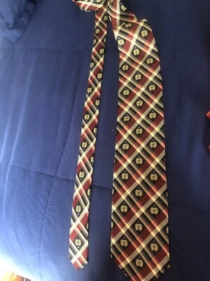 ENZO BALLAGIO Мужская темно-синий многоцветный золотой кольчуга ссылка печать шеи галстук 100% шелк - Изображение 1 из 4