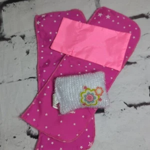 Barbie Camping Accessories 2 Sleeping Bags Pillow Bags Roll up to Pack  - Picture 1 of 4