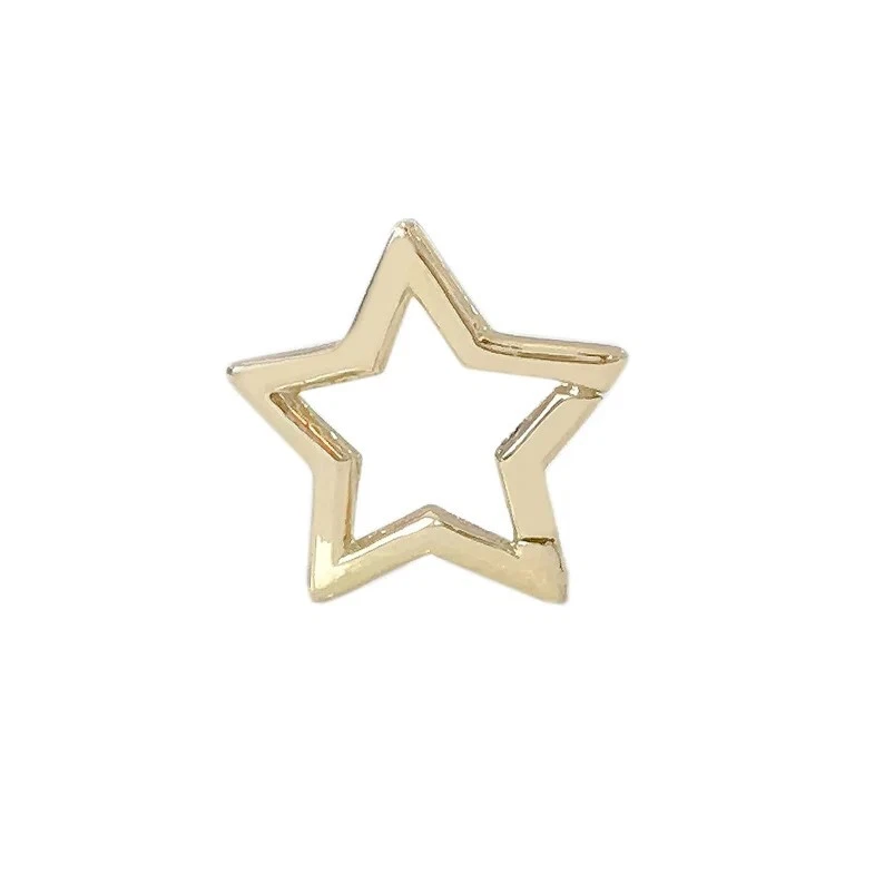 925 Sterling Silver Yellow Gold Plating Handmade Star Charm Holder Jewelry - Image 1 of 1