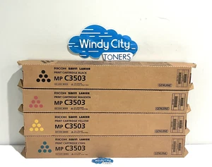 Ricoh 841813 841814 841815 841816 Toner Cartridge Full Set MP C3503 Genuine New - Picture 1 of 3