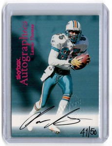 1999 Skybox Autographics Century Marks Lamar Thomas 41/50 Miami Dolphins