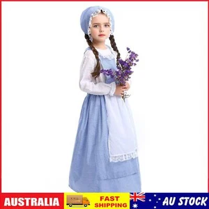 Girls Pioneer Olden Days Costume Pilgrim Frontier Colonial Victorian Book Week - Picture 1 of 9