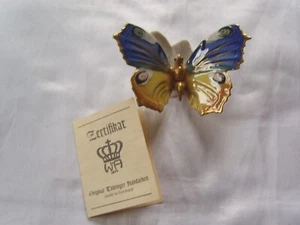 Schmetterling blau  Porzellan Handarbeit Wagner & Apel Insekt Ens Thüringen ! - Bild 1 von 12