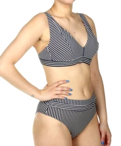 Chantelle Femilet Damen Bügel Bikini BH Gr.36 XS + Midislip 42 L Gestreift Blau - Bild 1 von 8