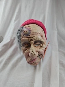 Vtg Be Something Studio Halloween Old Man Hobo Wino MaskCigarette Hair Hat 1984 - Picture 1 of 5